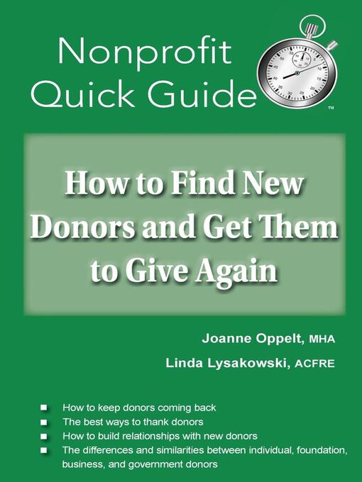 Title details for How to Find New Donors and Get Them to Give Again by Joanne Oppelt - Available